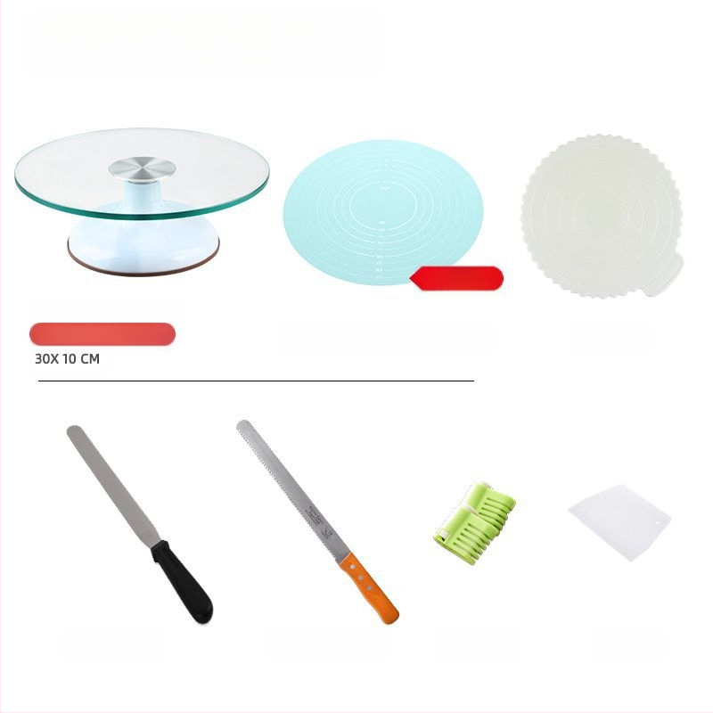 Torto kepimo stalo kepimo įrankių rinkinys, aliuminio lydinio padėklas, besisukantis tepinėlis, buitinis komercinis dekoravimo kepimo stalas