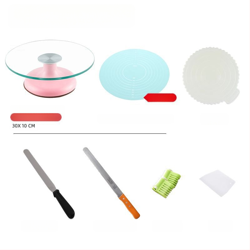 Torto kepimo stalo kepimo įrankių rinkinys, aliuminio lydinio padėklas, besisukantis tepinėlis, buitinis komercinis dekoravimo kepimo stalas