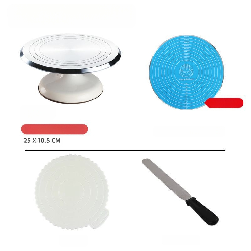 Torto kepimo stalo kepimo įrankių rinkinys, aliuminio lydinio padėklas, besisukantis tepinėlis, buitinis komercinis dekoravimo kepimo stalas