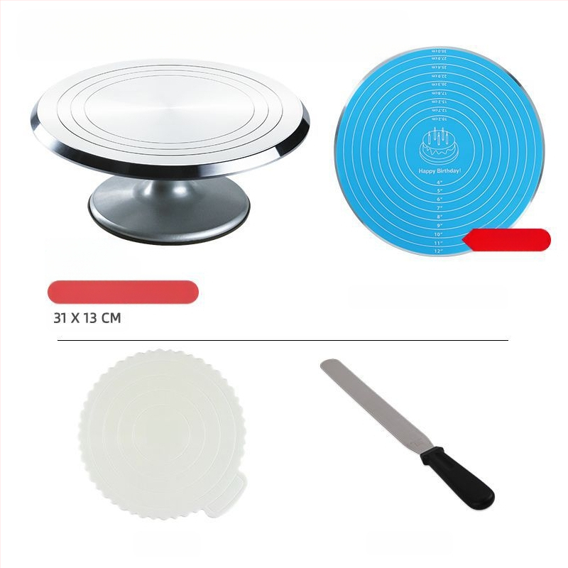 Torto kepimo stalo kepimo įrankių rinkinys, aliuminio lydinio padėklas, besisukantis tepinėlis, buitinis komercinis dekoravimo kepimo stalas