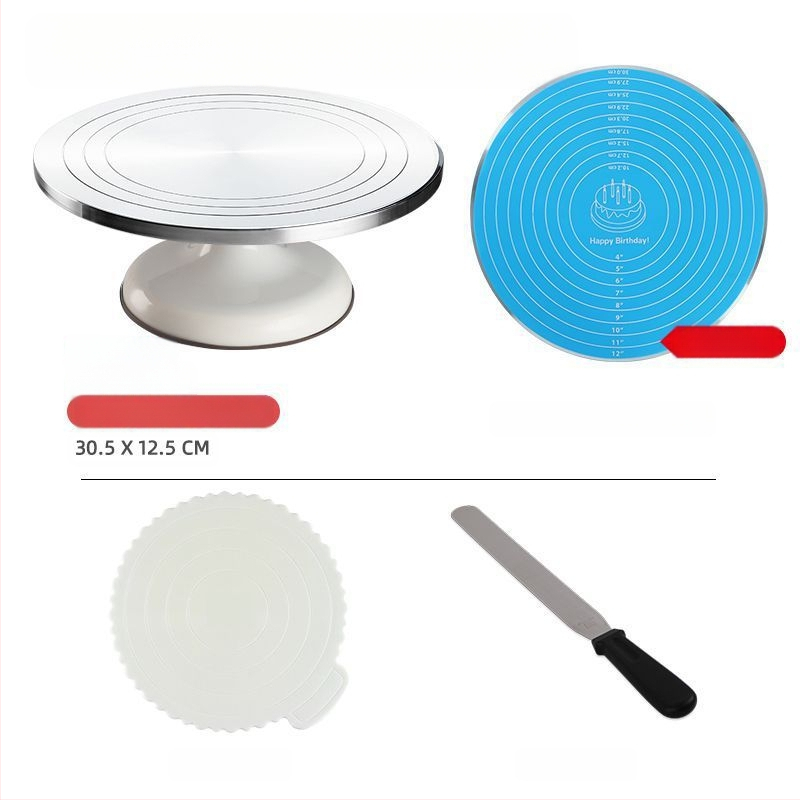 Torto kepimo stalo kepimo įrankių rinkinys, aliuminio lydinio padėklas, besisukantis tepinėlis, buitinis komercinis dekoravimo kepimo stalas