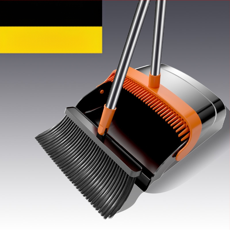 Užsienio prekybos praplatintas ir pastorintas sulankstomas šluotos ir šiukšliadėžės rinkinys valymui, kuris nesurenka plaukų, sulankstoma šluota