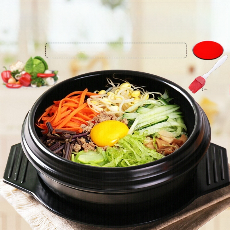 Kodumajapidamises kasutatav gaasipliit Korea stiilis kivipott Bibimbapi jaoks spetsiaalne kivipott kõrge temperatuuriga vastupidav keraamiline toiduvalmistamise suur kastme-supikauss vormiroog riisinuudlite komplekt