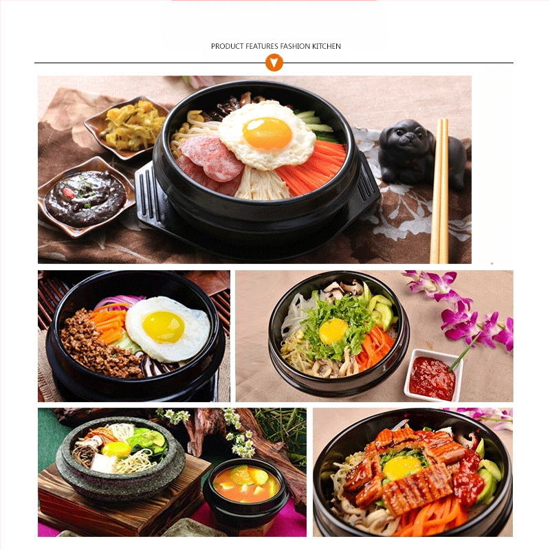 Kodumajapidamises kasutatav gaasipliit Korea stiilis kivipott Bibimbapi jaoks spetsiaalne kivipott kõrge temperatuuriga vastupidav keraamiline toiduvalmistamise suur kastme-supikauss vormiroog riisinuudlite komplekt