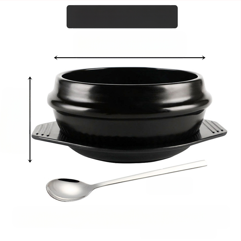 Kodumajapidamises kasutatav gaasipliit Korea stiilis kivipott Bibimbapi jaoks spetsiaalne kivipott kõrge temperatuuriga vastupidav keraamiline toiduvalmistamise suur kastme-supikauss vormiroog riisinuudlite komplekt