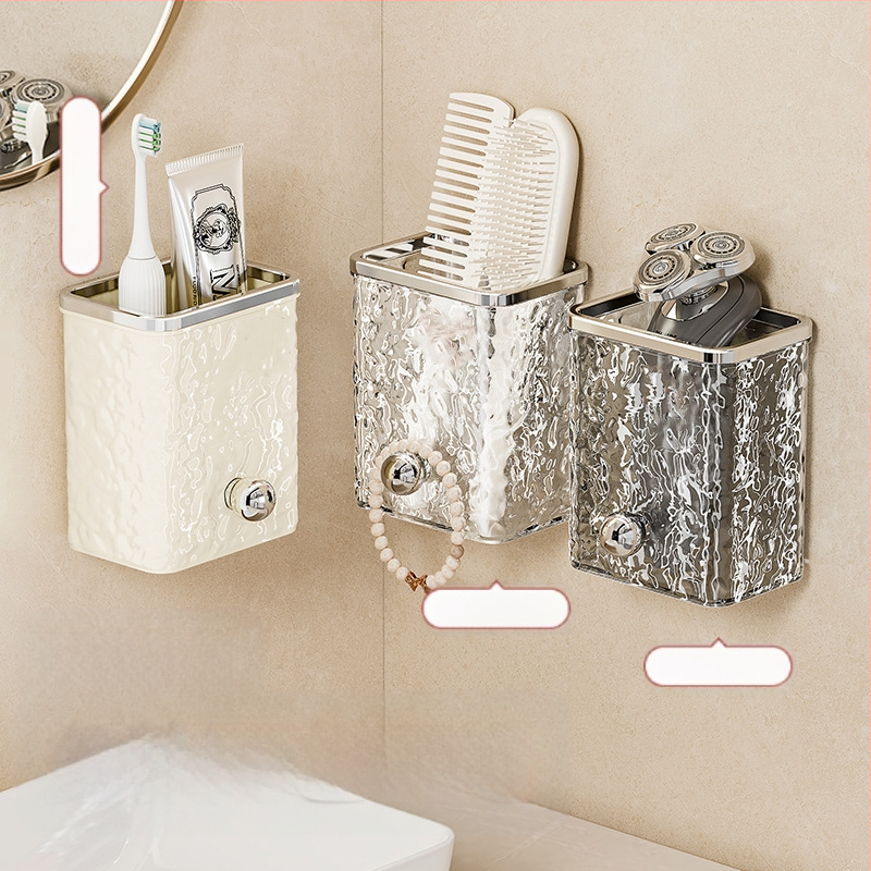 Кутия за съхранение с ледников мотив, кутия за съхранение на козметика в банята, неперфорирана, безшевна, за стенен монтаж, поставка за съхранение на дребни вещи