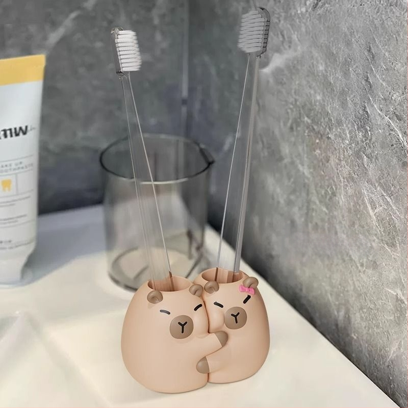 Kūrybingos poros vonios kambario neperforuotas dantų šepetėlių laikiklis, laikymo lentynėlė, mielas dantų laikymo dantų pastos laikiklis, veido valiklio laikiklis