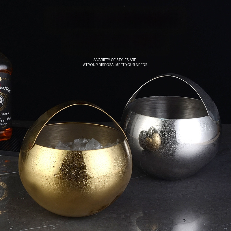 Кофа за лед от неръждаема стомана, кофа за лед, преносима кофа за бира, бар, KTV, изолация за бира и шампанско, кофа за лед, кофа от неръждаема стомана