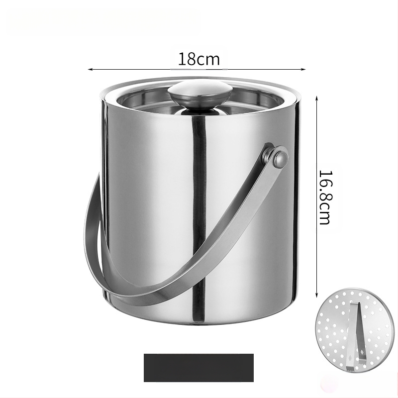 Кофа за лед от неръждаема стомана, кофа за лед, преносима кофа за бира, бар, KTV, изолация за бира и шампанско, кофа за лед, кофа от неръждаема стомана