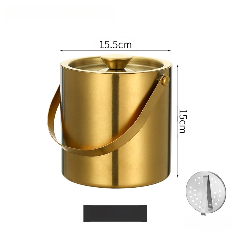 Кофа за лед от неръждаема стомана, кофа за лед, преносима кофа за бира, бар, KTV, изолация за бира и шампанско, кофа за лед, кофа от неръждаема стомана