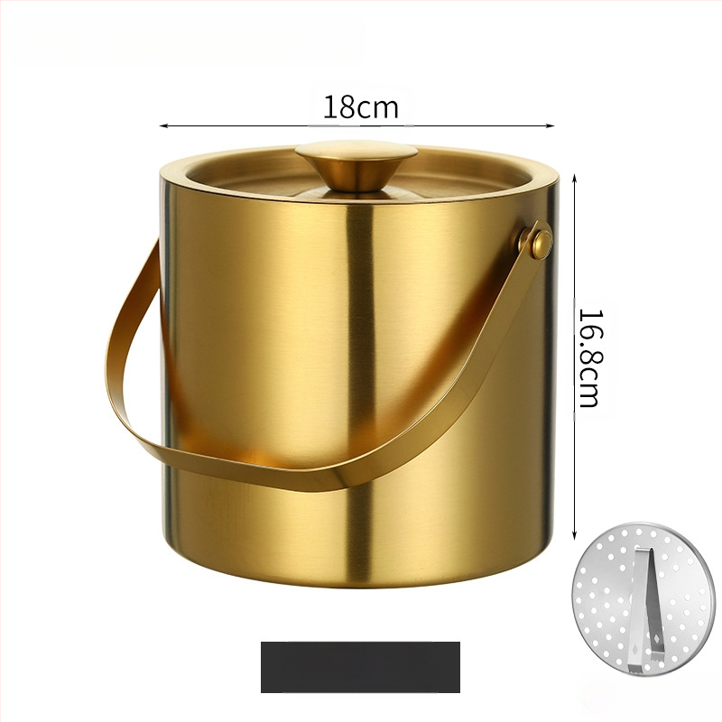 Кофа за лед от неръждаема стомана, кофа за лед, преносима кофа за бира, бар, KTV, изолация за бира и шампанско, кофа за лед, кофа от неръждаема стомана