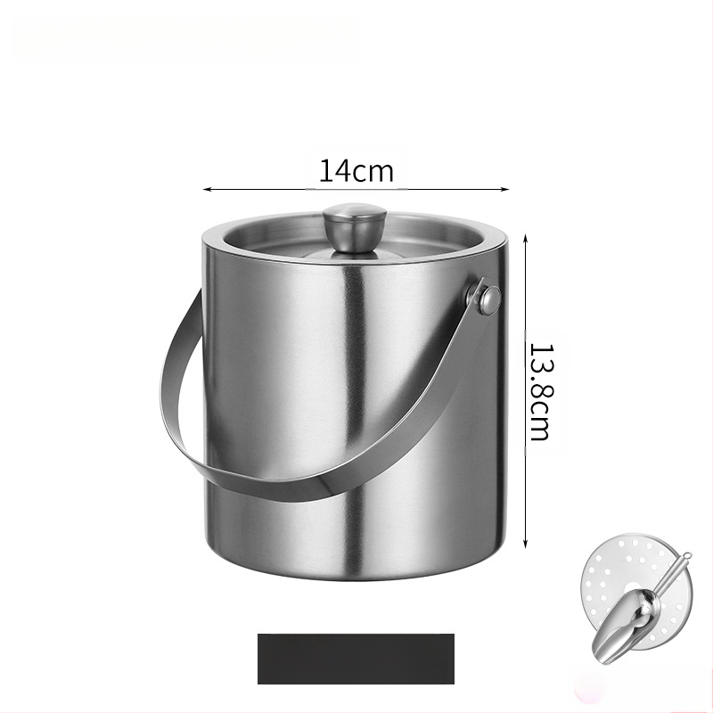 Кофа за лед от неръждаема стомана, кофа за лед, преносима кофа за бира, бар, KTV, изолация за бира и шампанско, кофа за лед, кофа от неръждаема стомана