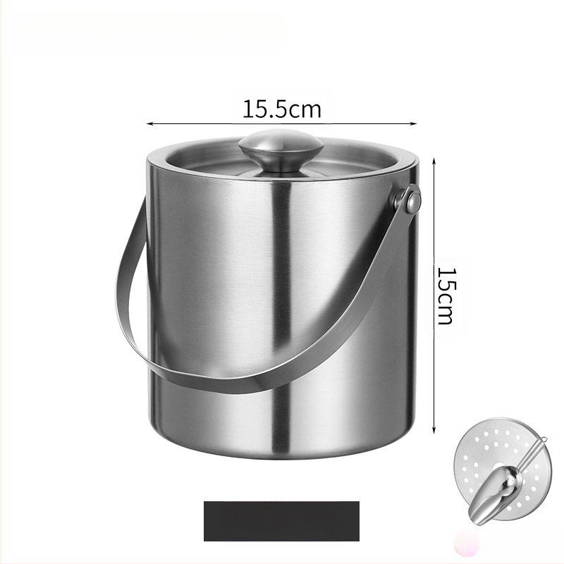 Кофа за лед от неръждаема стомана, кофа за лед, преносима кофа за бира, бар, KTV, изолация за бира и шампанско, кофа за лед, кофа от неръждаема стомана