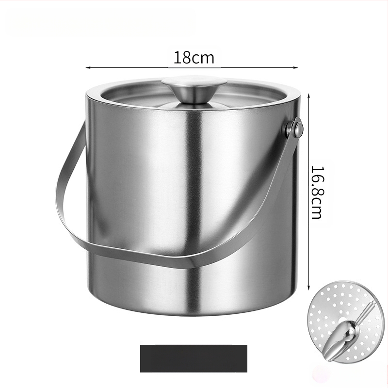 Кофа за лед от неръждаема стомана, кофа за лед, преносима кофа за бира, бар, KTV, изолация за бира и шампанско, кофа за лед, кофа от неръждаема стомана