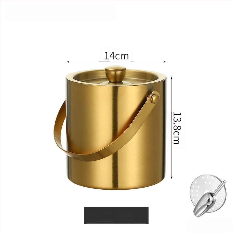 Кофа за лед от неръждаема стомана, кофа за лед, преносима кофа за бира, бар, KTV, изолация за бира и шампанско, кофа за лед, кофа от неръждаема стомана