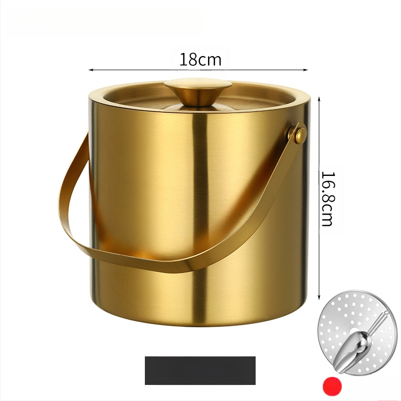 Кофа за лед от неръждаема стомана, кофа за лед, преносима кофа за бира, бар, KTV, изолация за бира и шампанско, кофа за лед, кофа от неръждаема стомана