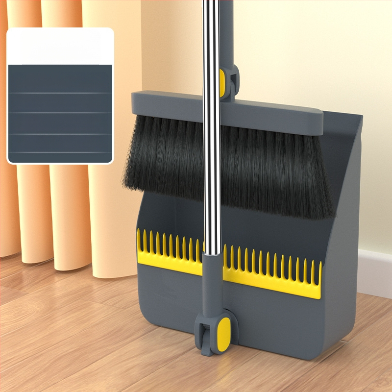 Magnetinė stora sulankstoma šluota, šiukšliadėžės rinkinys, kombinuotas buitinis grindų šepetys, trijų funkcijų, taupanti vietą