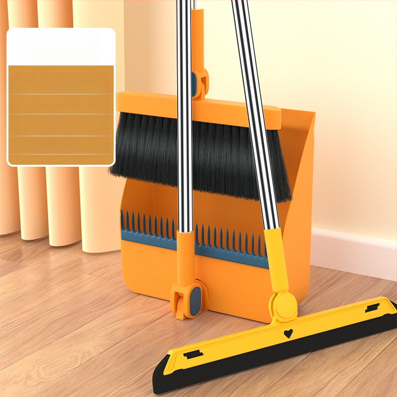 Magnetinė stora sulankstoma šluota, šiukšliadėžės rinkinys, kombinuotas buitinis grindų šepetys, trijų funkcijų, taupanti vietą