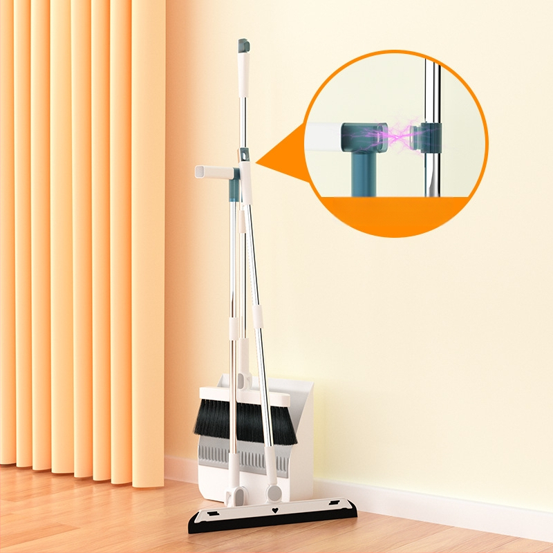 Magnetinė stora sulankstoma šluota, šiukšliadėžės rinkinys, kombinuotas buitinis grindų šepetys, trijų funkcijų, taupanti vietą