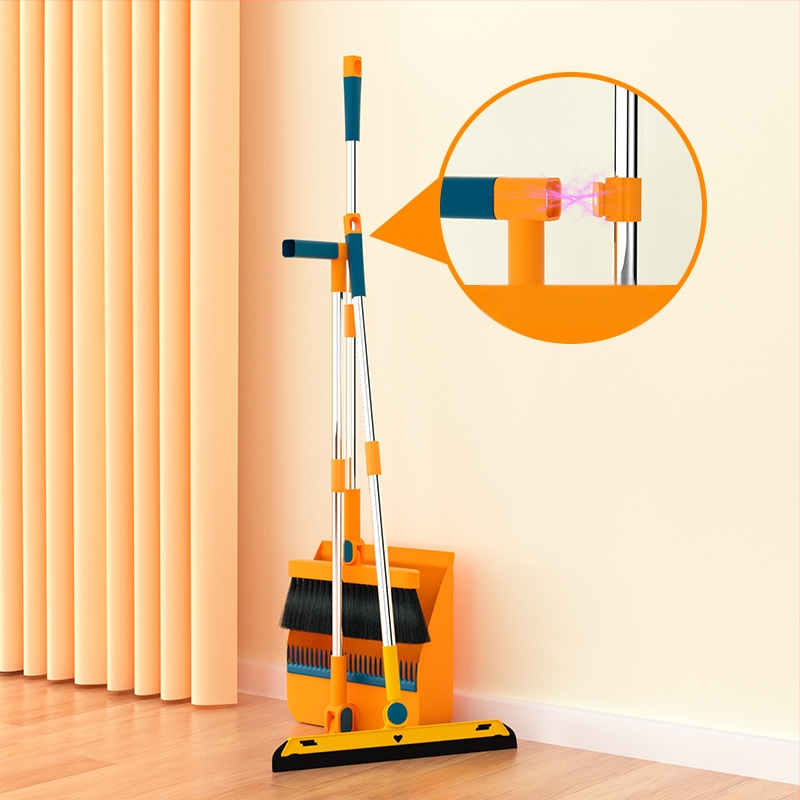 Magnetinė stora sulankstoma šluota, šiukšliadėžės rinkinys, kombinuotas buitinis grindų šepetys, trijų funkcijų, taupanti vietą