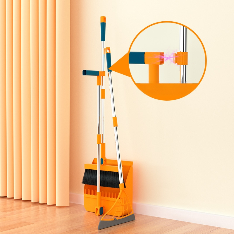 Magnetinė stora sulankstoma šluota, šiukšliadėžės rinkinys, kombinuotas buitinis grindų šepetys, trijų funkcijų, taupanti vietą
