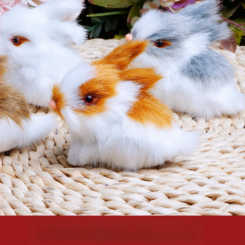 Simuliacinis zuikio butiko mini rinkinys, keturi triušiai, aukštos klasės rankų darbo amatai, papuošalai, dovanos, gimtadienio dovanos, didmeninė prekyba