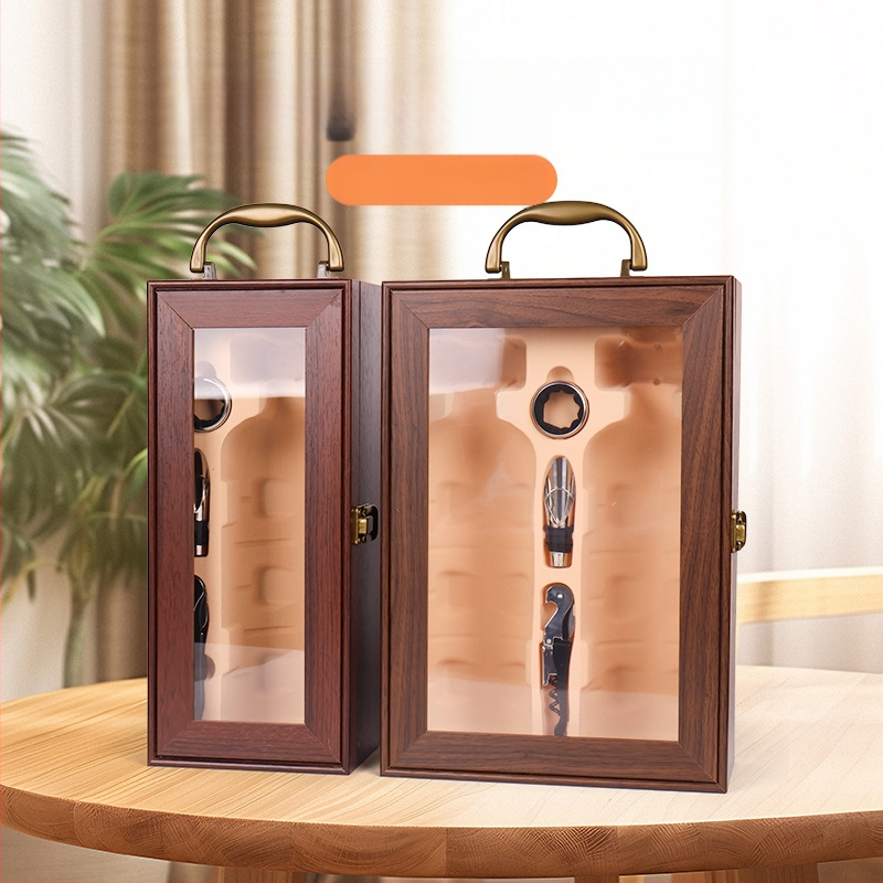 Κατασκευαστής κουτιών συσκευασίας υψηλής ποιότητας, κουτιών δώρου κρασιού με παράθυρο, κουτιών κρασιού σε απόθεμα, χονδρικής πώλησης κουτιών δώρου υψηλής ποιότητας, κατάλληλα για Penfolds κρασιού