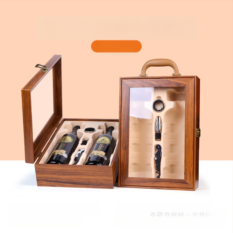 Κατασκευαστής κουτιών συσκευασίας υψηλής ποιότητας, κουτιών δώρου κρασιού με παράθυρο, κουτιών κρασιού σε απόθεμα, χονδρικής πώλησης κουτιών δώρου υψηλής ποιότητας, κατάλληλα για Penfolds κρασιού