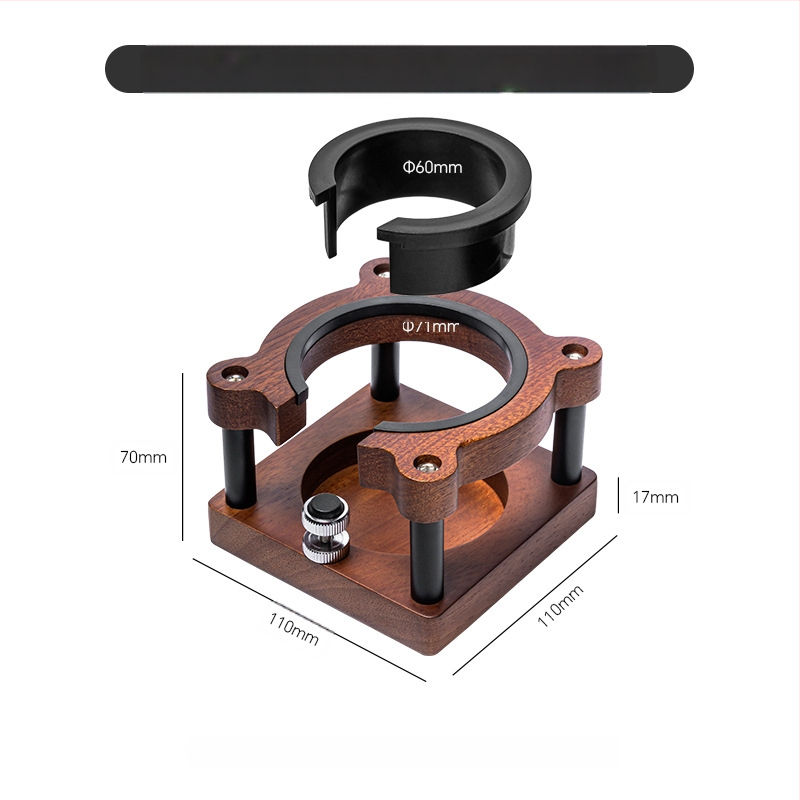 Kohvipulbri hoidik täispuidust täidise hoidik 51-58mm universaalne pulbripadi espressomasina toetav seade pulbri hoidik