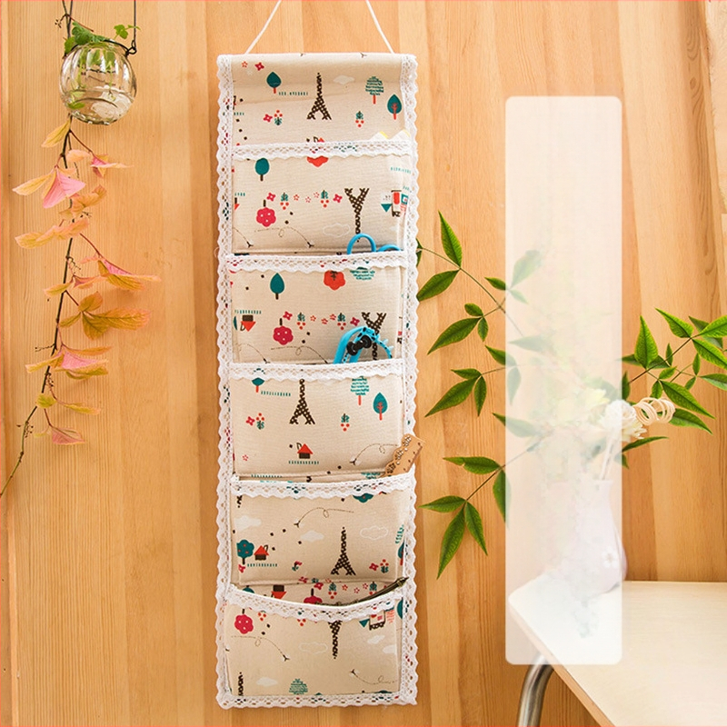 Riidest hoiukott, seinale riputatav kott, ukse tagasein, väike riidest kott, ühiselamutoa voodiäärne riputuskott, Yinwei Youni