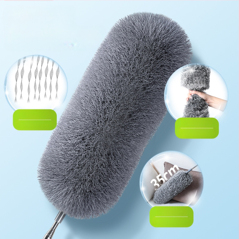 Електростатично почистване на прах с перо, домакински телескопичен прът, почистване на прах, почистване на таван с висока празнина