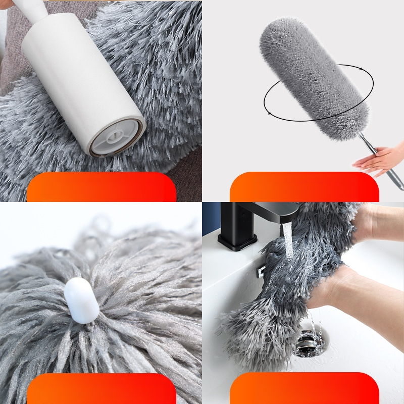 Електростатично почистване на прах с перо, домакински телескопичен прът, почистване на прах, почистване на таван с висока празнина