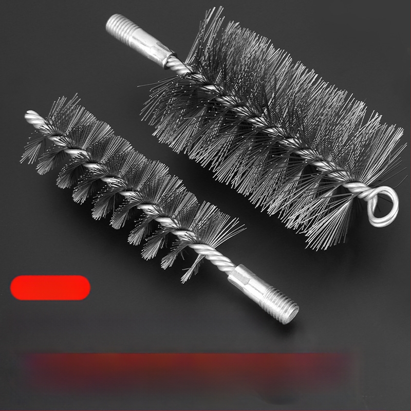 Elektriline toruhari traatharja pea toru sisemiste aukude puhastamine rooste eemaldamine roostevabast terasest tööstuslik puhastushari