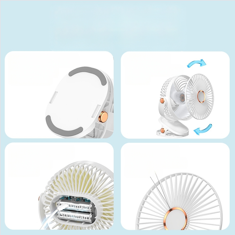 2024 Robbanások USB kis ventilátor töltés irodai asztali diákkollégium ágyfej nagy szél klip mini ventilátor