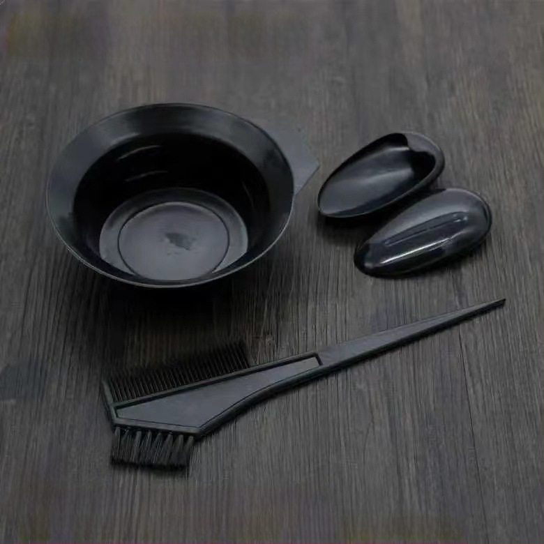 Plaukų dažymo įrankiai, tinkantys buitiniam aliejaus apdorojimui, skara, didelis plaukų dažymo dubuo, šukos, profesionalūs plaukų produktai, minkštas šepetys, ausų kaukė