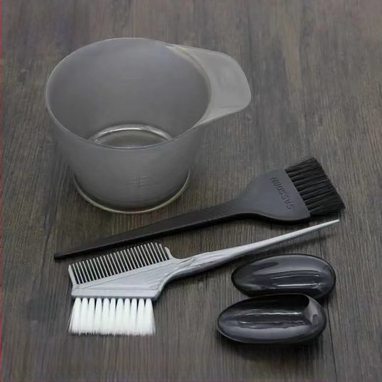 Plaukų dažymo įrankiai, tinkantys buitiniam aliejaus apdorojimui, skara, didelis plaukų dažymo dubuo, šukos, profesionalūs plaukų produktai, minkštas šepetys, ausų kaukė