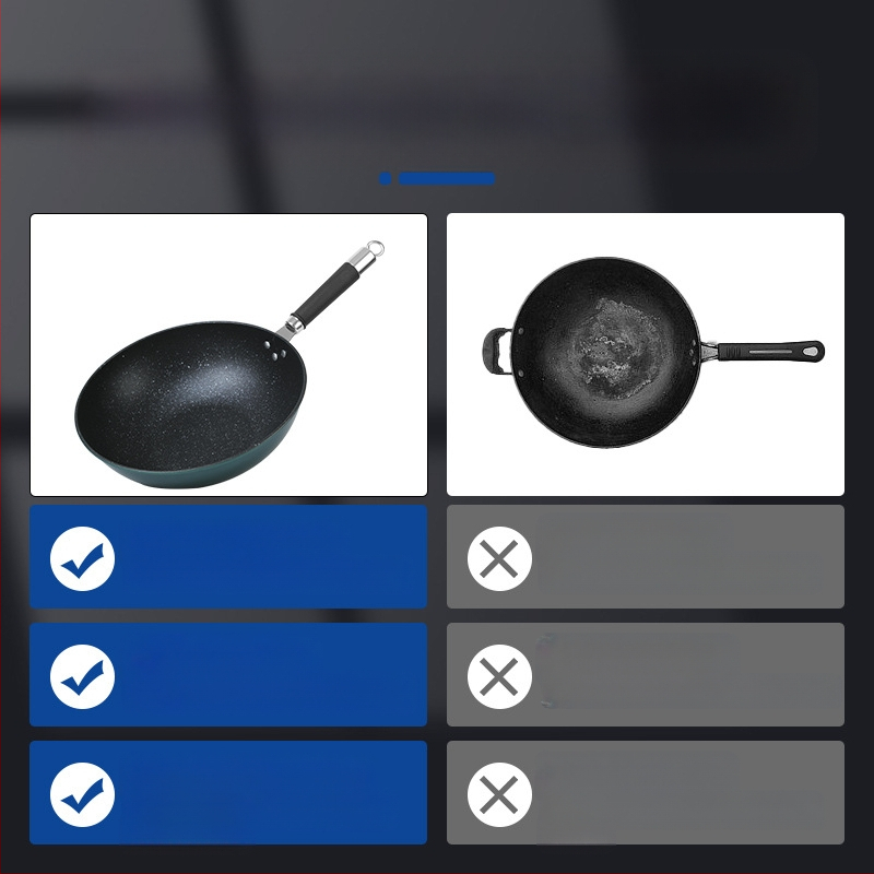 Tehase otsemüük majapidamises kasutatava maifani kiviauruti wok majapidamises kasutatav lame mittenakkuva panniga pliit universaalne libisemiskindla käepidemega hulgimüük