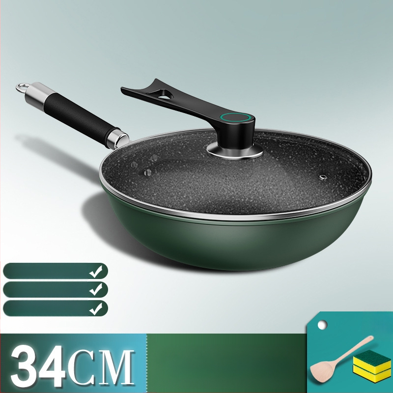 Tehase otsemüük majapidamises kasutatava maifani kiviauruti wok majapidamises kasutatav lame mittenakkuva panniga pliit universaalne libisemiskindla käepidemega hulgimüük