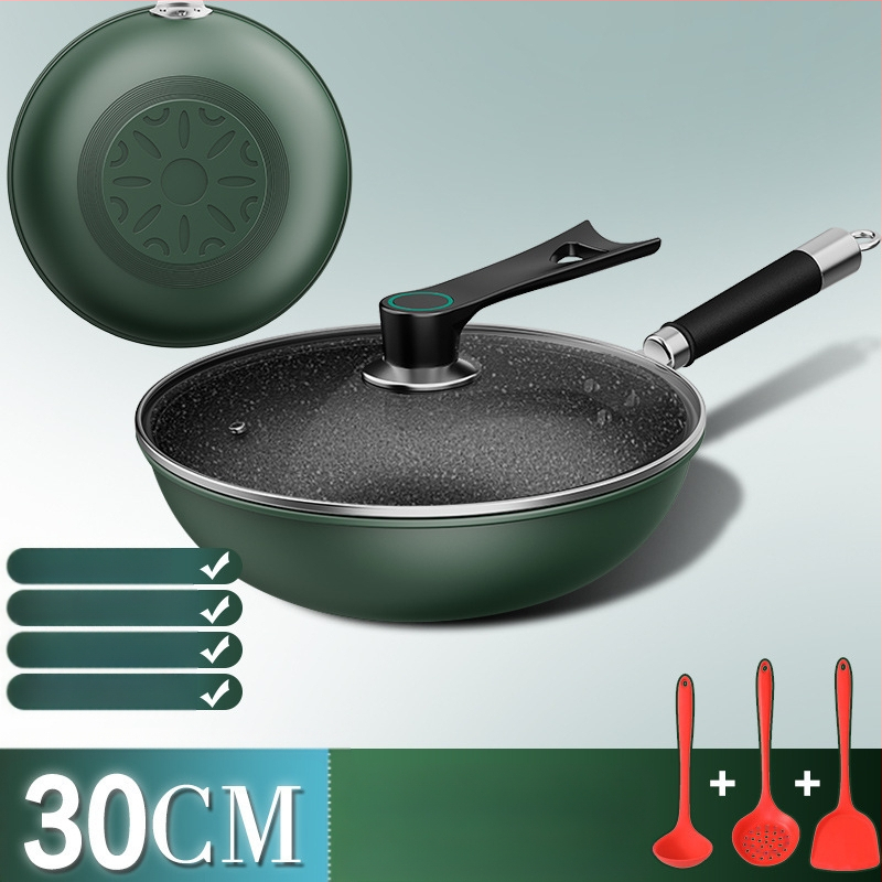 Tehase otsemüük majapidamises kasutatava maifani kiviauruti wok majapidamises kasutatav lame mittenakkuva panniga pliit universaalne libisemiskindla käepidemega hulgimüük