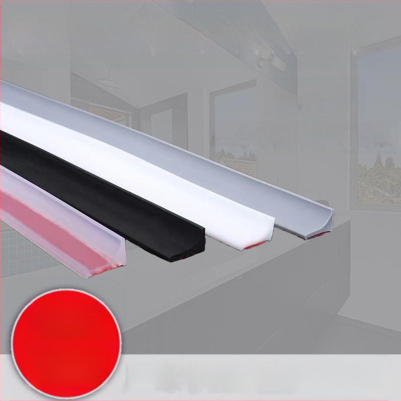 Silikoonist vettpidav riba valamu tööpindadele, isekleepuv L-kujuline köögivahe veetõke, vannitoa vettpidav riba, isekleepuv