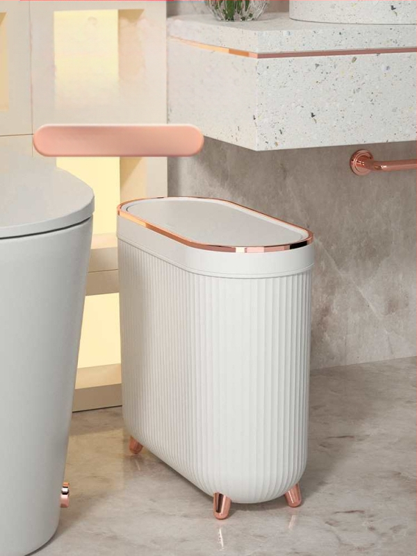 Tualetes atkritumu tvertne ar vāku tualetes sadzīves gaisma luksusa šaura maza noslēgta caurule dzīvojamā istaba guļamistaba vannas istaba atkritumu grozs