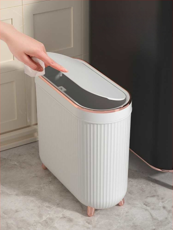 Tualetes atkritumu tvertne ar vāku tualetes sadzīves gaisma luksusa šaura maza noslēgta caurule dzīvojamā istaba guļamistaba vannas istaba atkritumu grozs