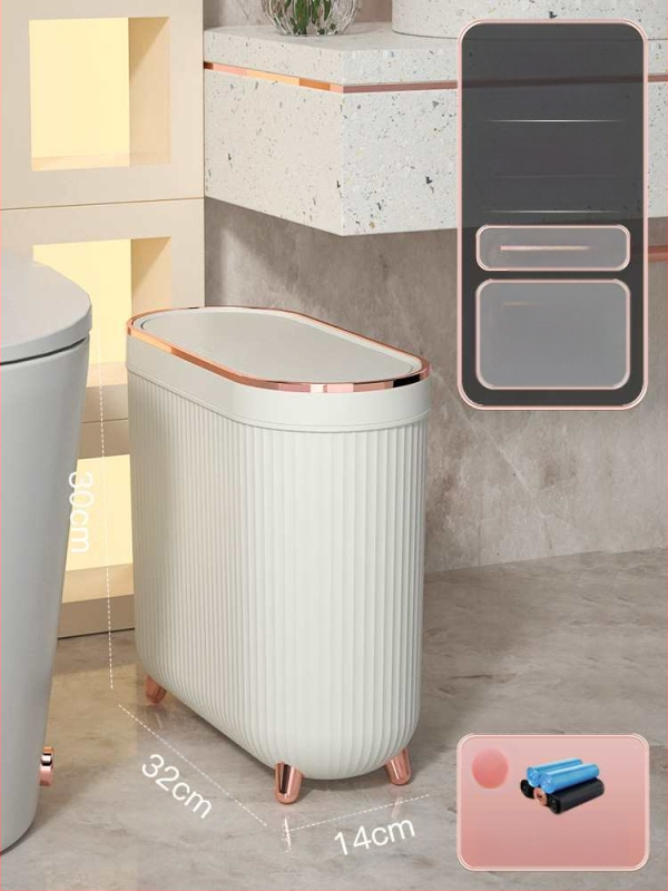 Tualetes atkritumu tvertne ar vāku tualetes sadzīves gaisma luksusa šaura maza noslēgta caurule dzīvojamā istaba guļamistaba vannas istaba atkritumu grozs