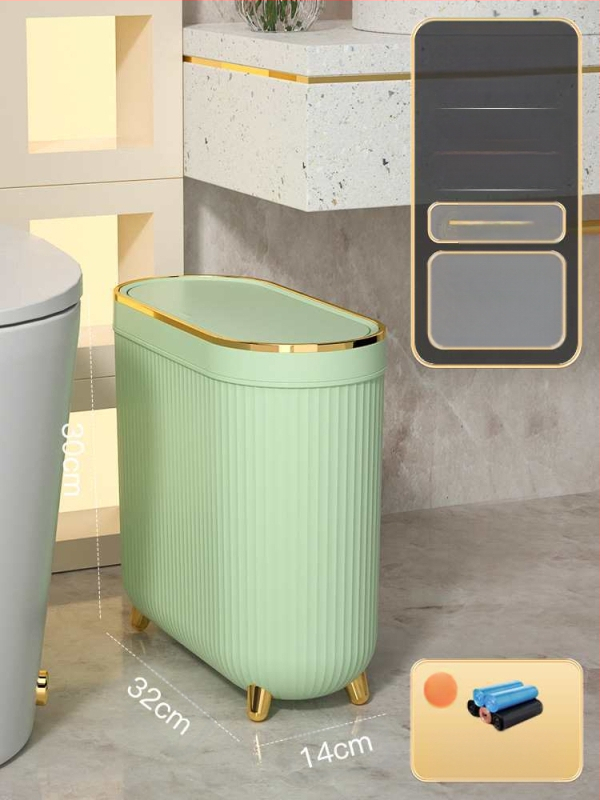 Tualetes atkritumu tvertne ar vāku tualetes sadzīves gaisma luksusa šaura maza noslēgta caurule dzīvojamā istaba guļamistaba vannas istaba atkritumu grozs