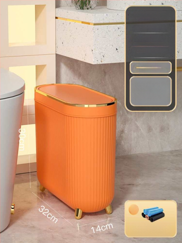 Tualetes atkritumu tvertne ar vāku tualetes sadzīves gaisma luksusa šaura maza noslēgta caurule dzīvojamā istaba guļamistaba vannas istaba atkritumu grozs