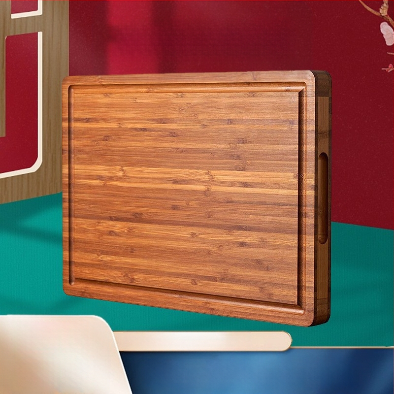 Gamintojo didmeninė prekyba medžio masyvo pjaustymo lenta iš bambuko, bambuko medienos pjaustymo lenta, virtuvės, namų apyvokos, dvipusė medinė pjaustymo lenta su kriaukle