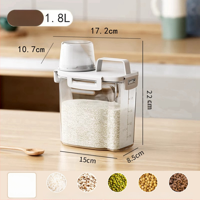 Jaapani stiilis nelja nupuga riisitünn suletud teravilja hoiustamise tünn teravilja köögis hoiustamise suletud mahuti toidukvaliteediga niiskuskindel värskena hoidmise kast