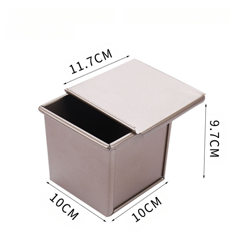 Neljepljiva kutija Tusi s poklopcem 350 g Kalup za tost Zlatni kalup za tost Veliki kalup za tost u obliku kocke vode