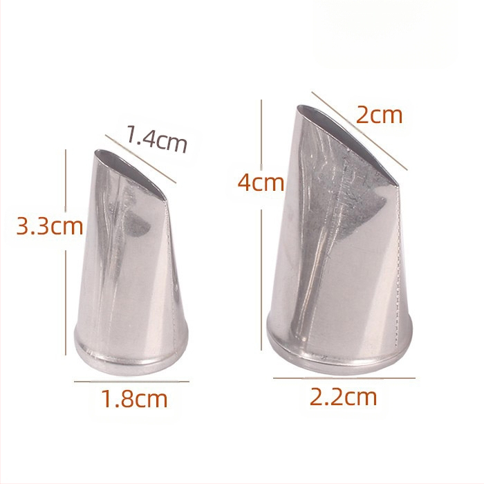 Sirge roosiga kinnitatud suu, 4-osaline kroonlehe suu, roostevabast terasest kreemikaunistustega küpsetamisvahend, eriti suur lame suu