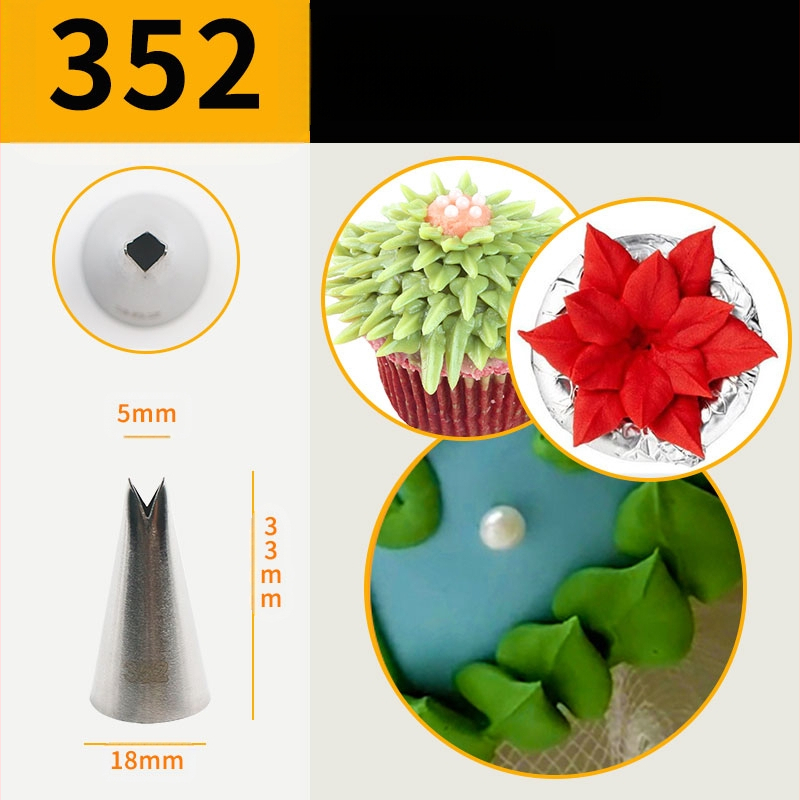 Sirge roosiga kinnitatud suu, 4-osaline kroonlehe suu, roostevabast terasest kreemikaunistustega küpsetamisvahend, eriti suur lame suu